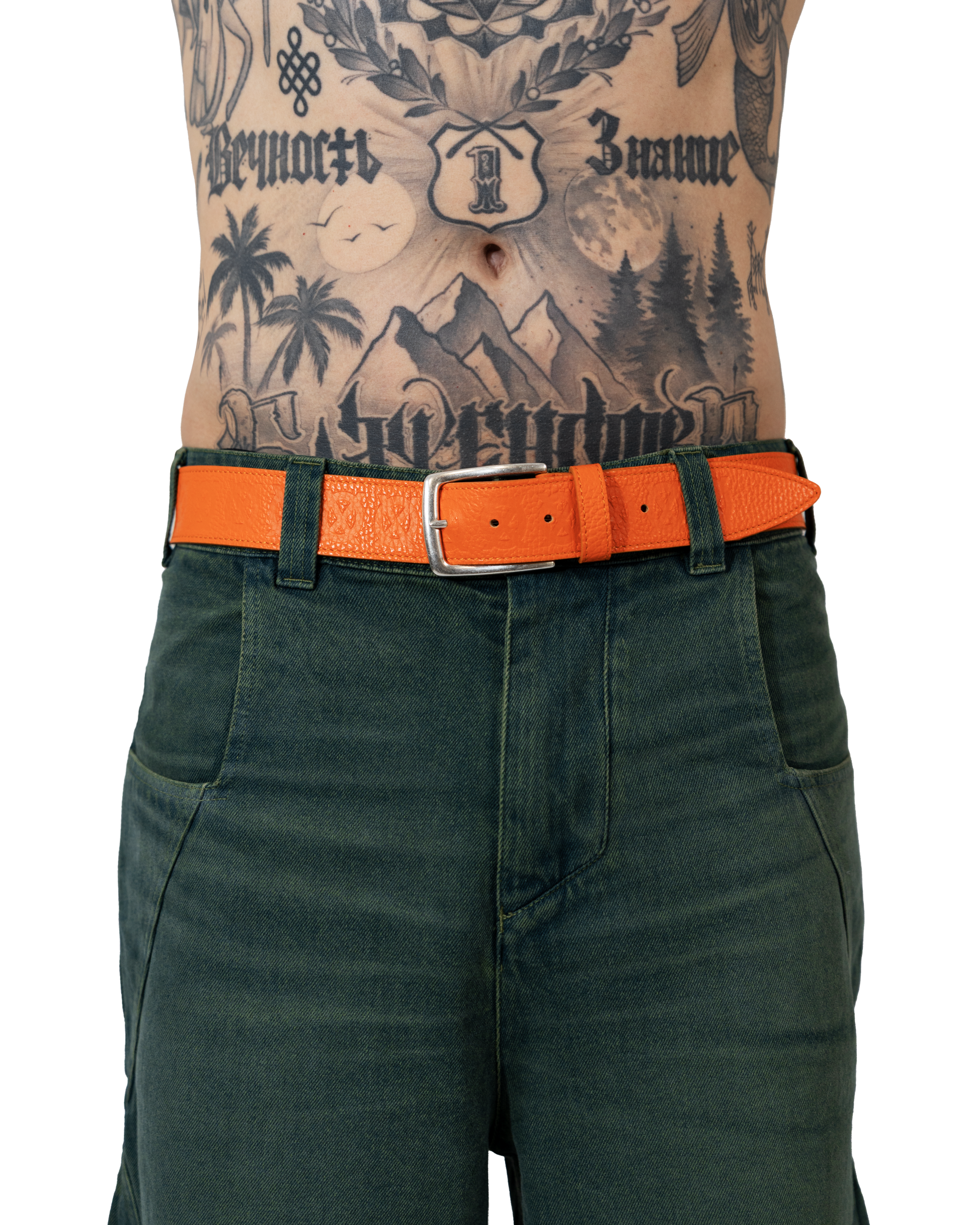 Tangerine Monogram Belt