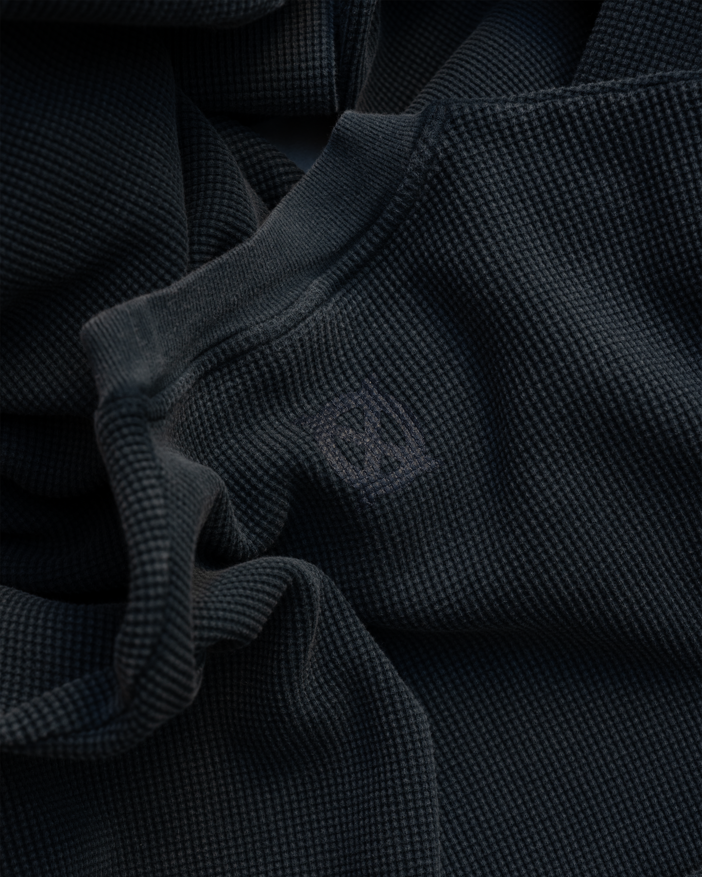 Washed Ocean Blue Waffle Sweater