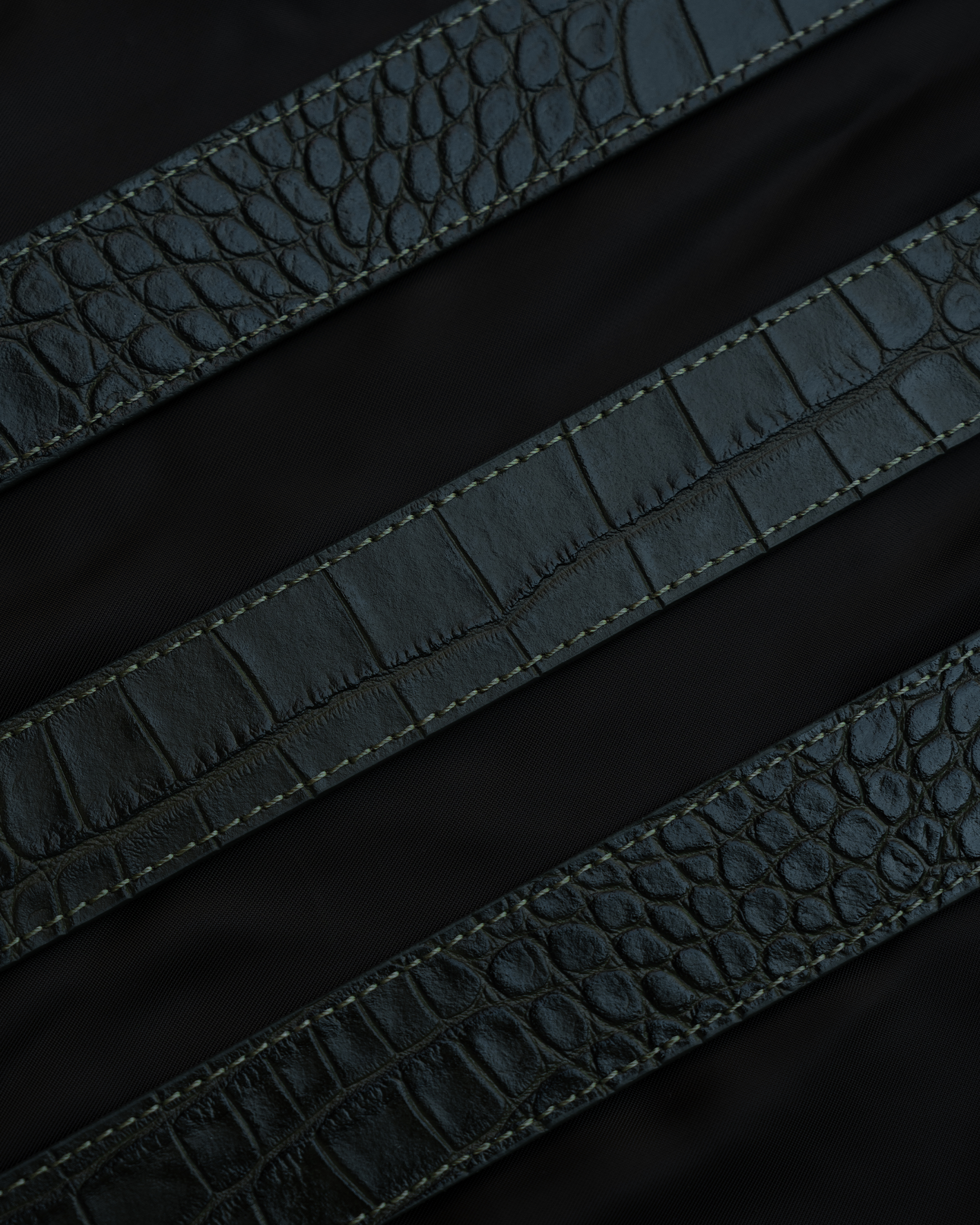 Olive Crocleather Belt