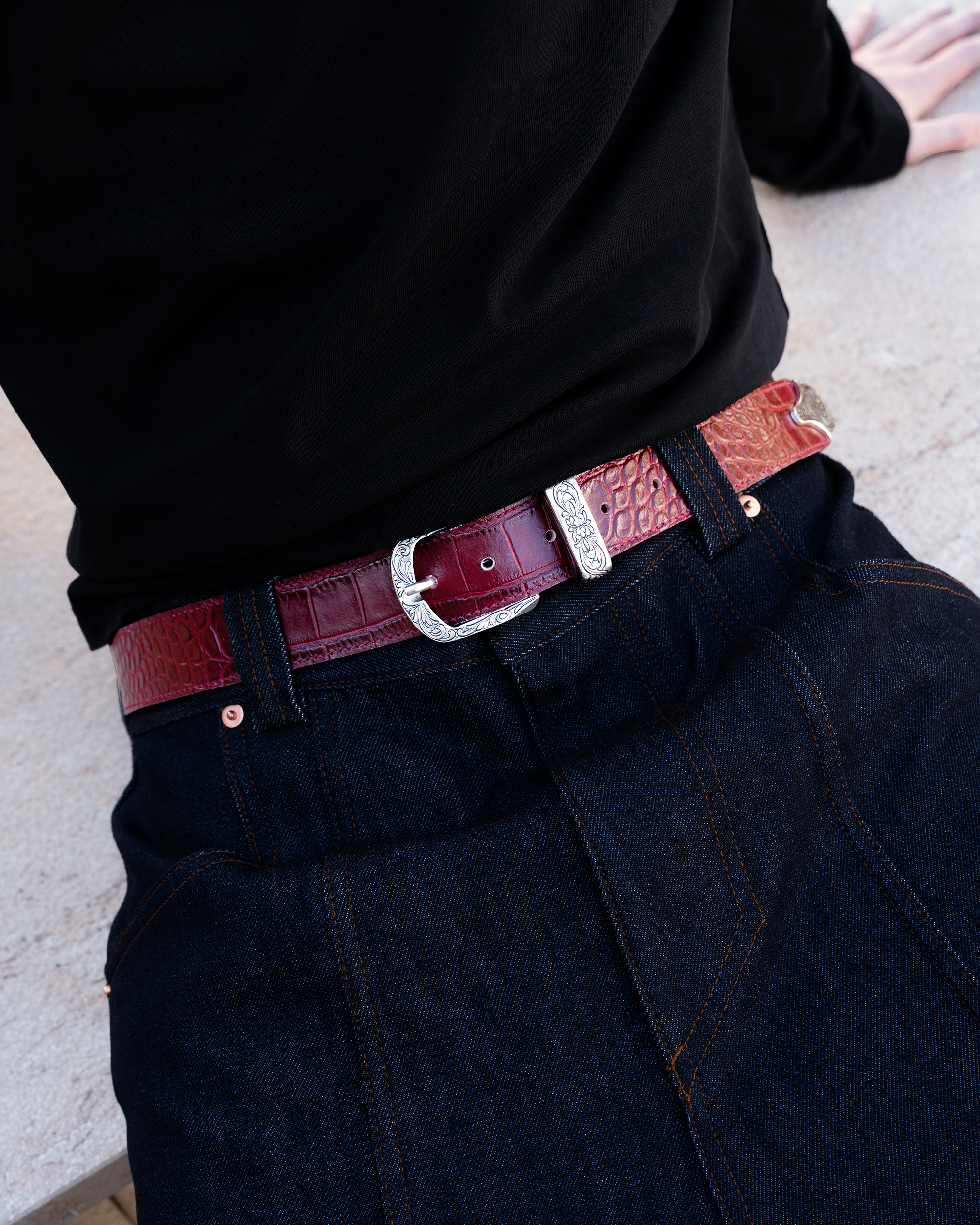 Crocleather Belt