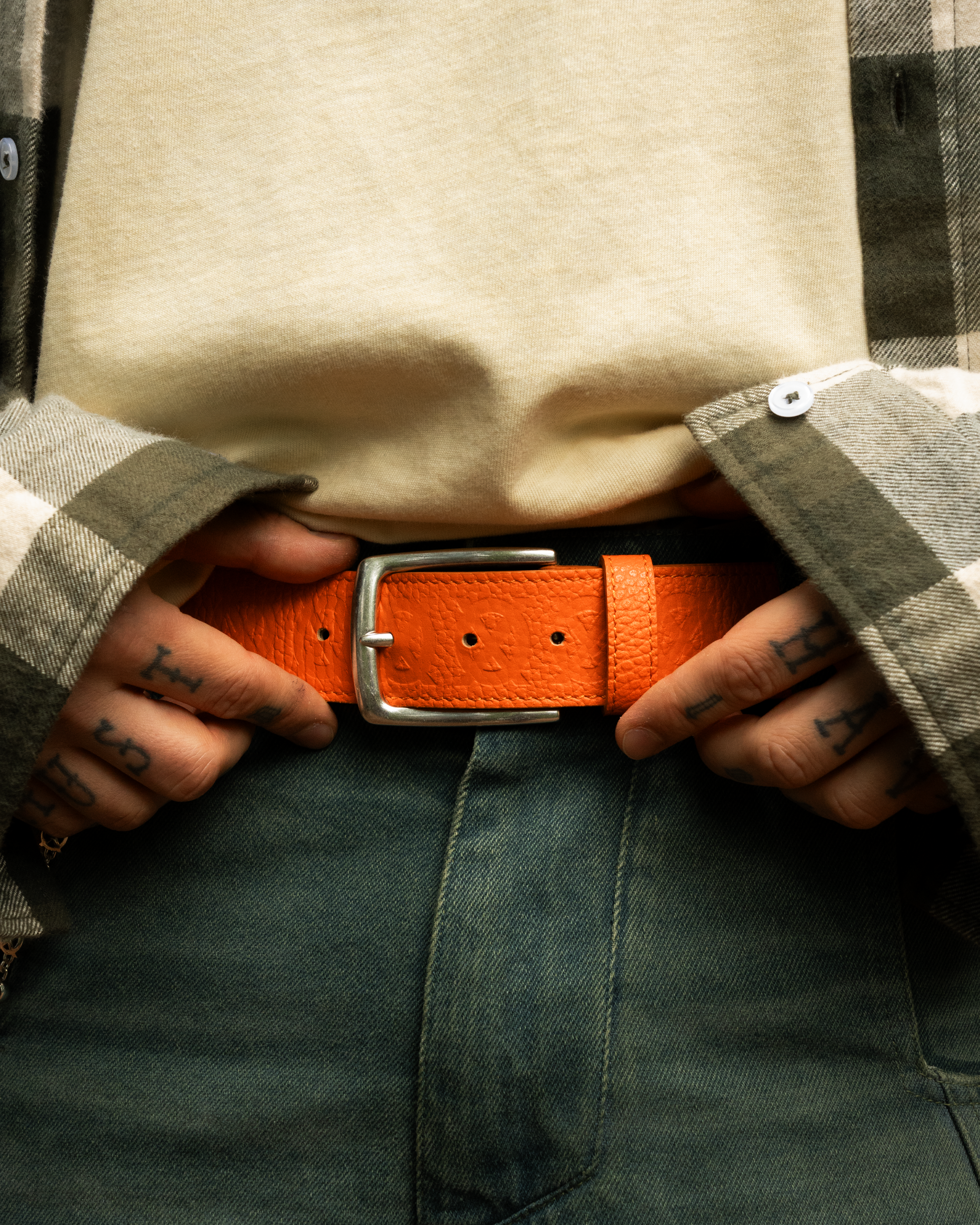Tangerine Monogram Belt