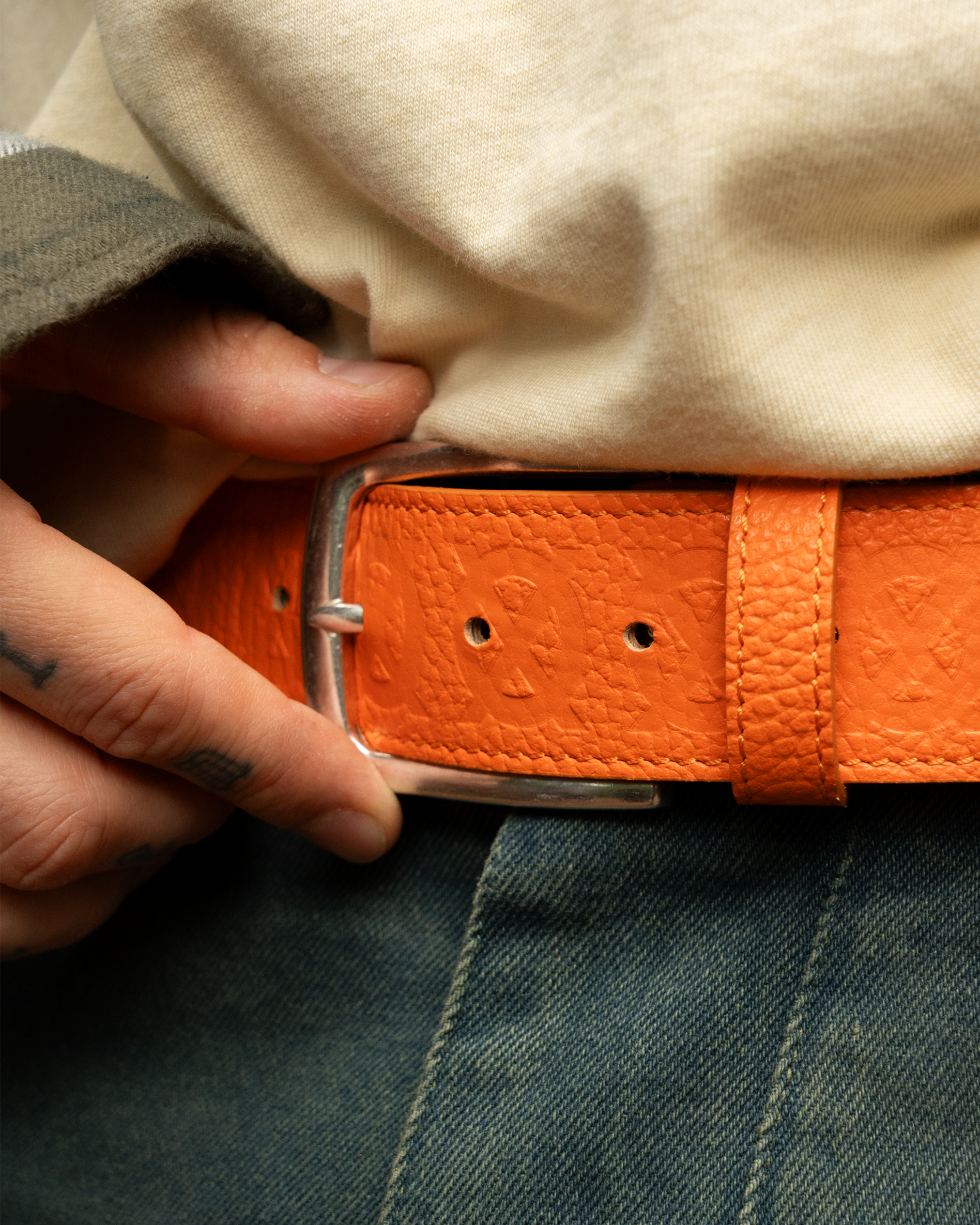 Tangerine Monogram Belt