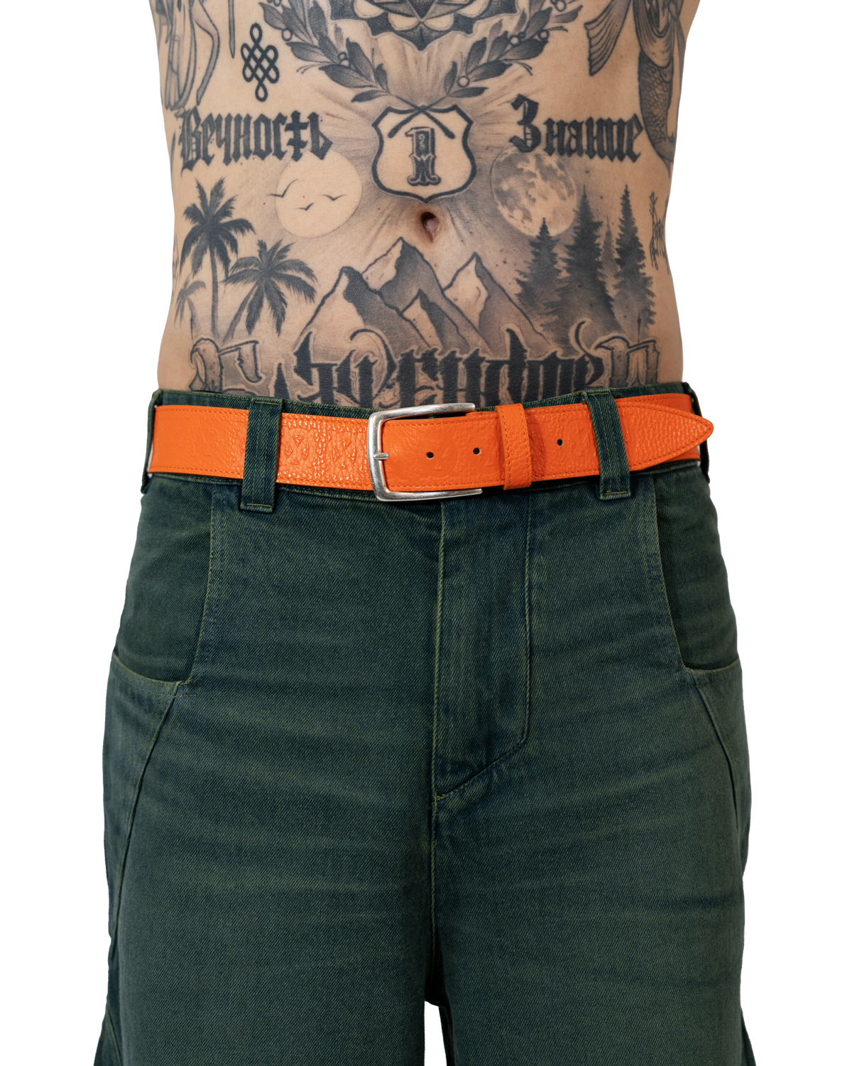 Tangerine Monogram Belt