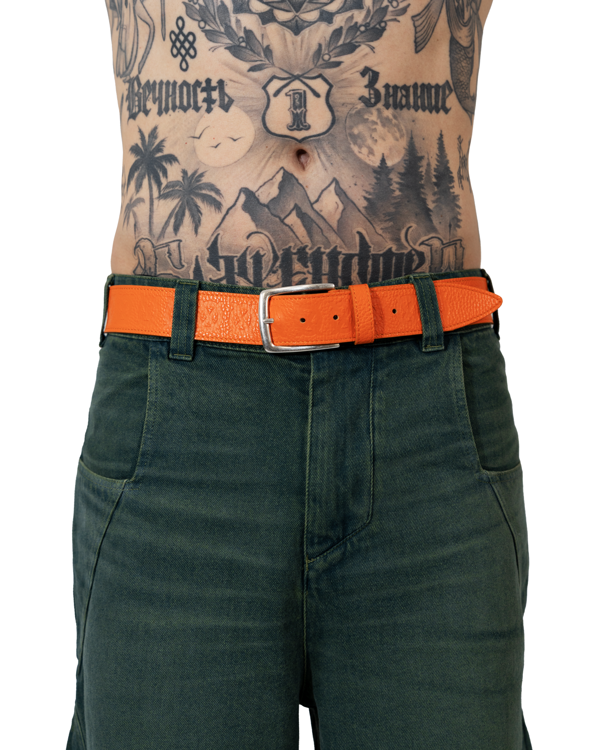 Tangerine Monogram Belt