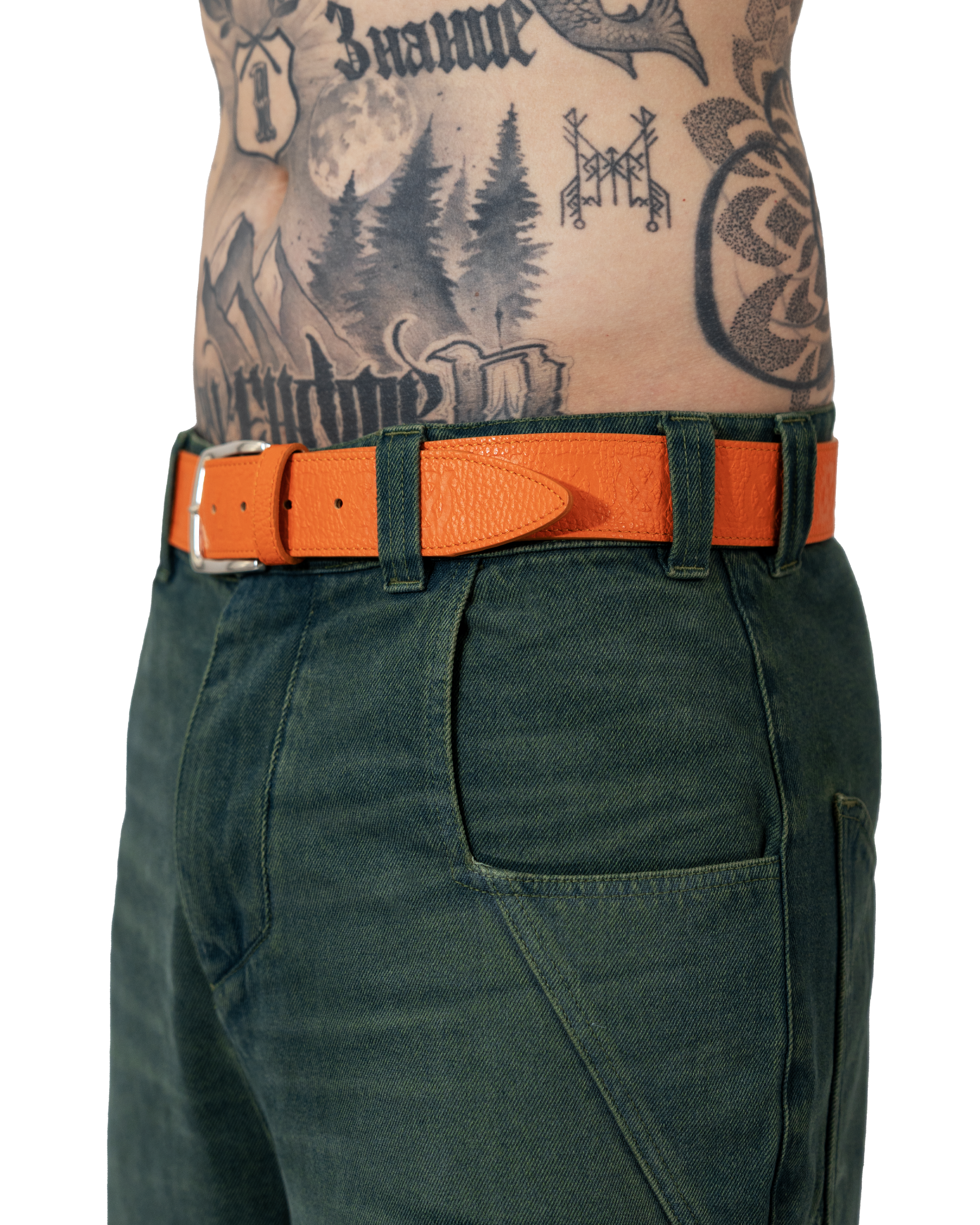 Tangerine Monogram Belt