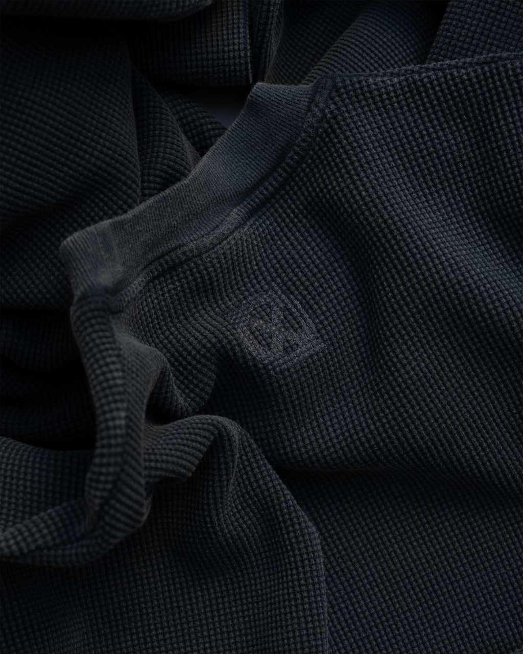 Washed Ocean Blue Waffle Sweater