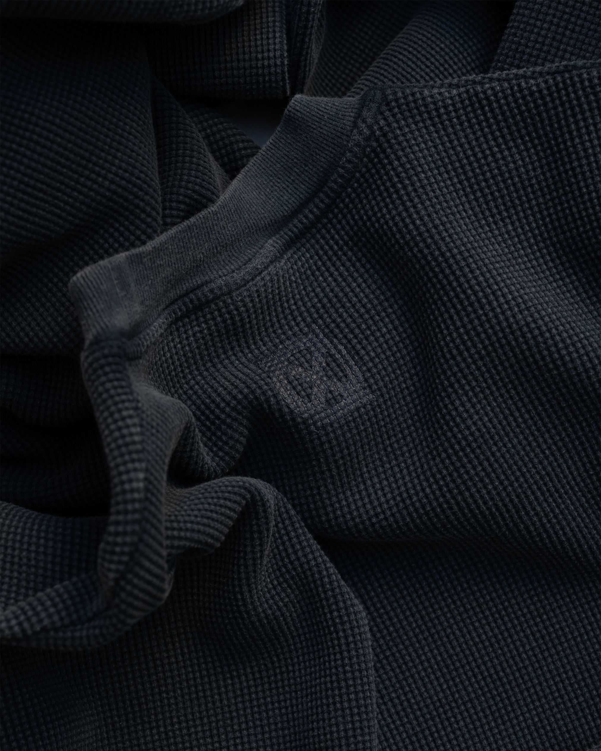 Washed Ocean Blue Waffle Sweater