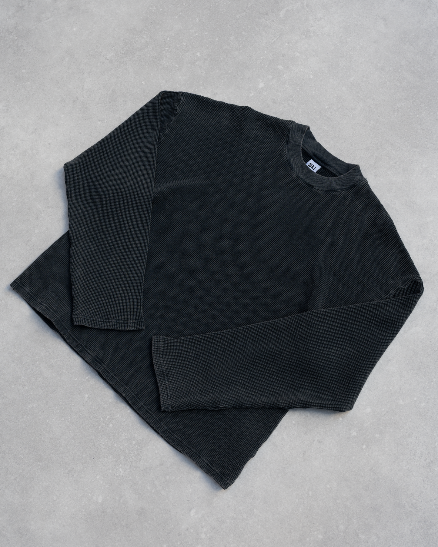 Washed Ocean Blue Waffle Sweater