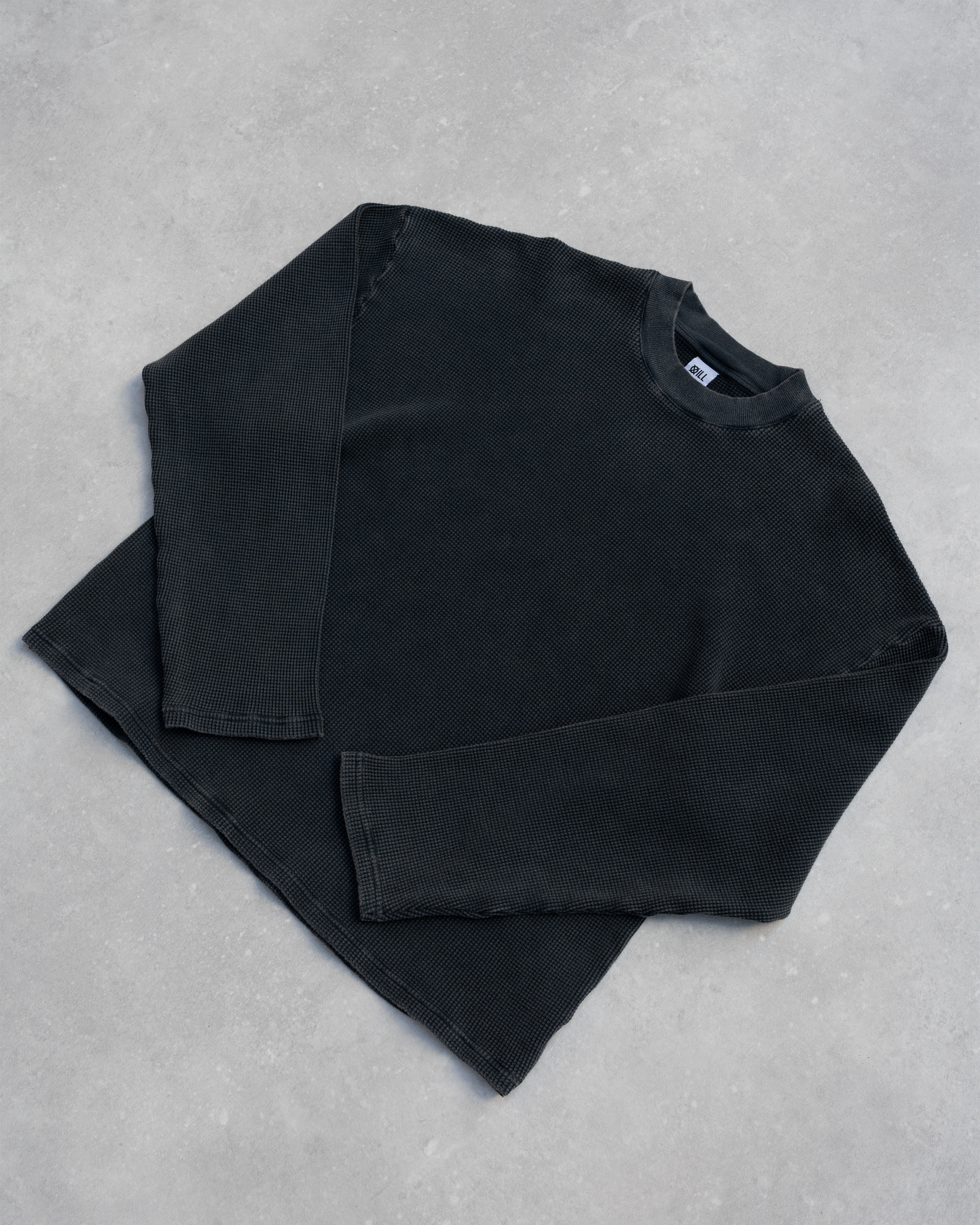 Washed Ocean Blue Waffle Sweater
